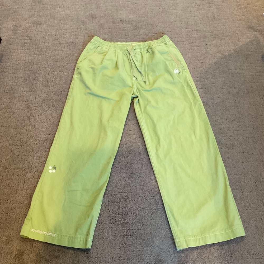 Vans Cropped Embroidered Pants Range Elastic Size Small